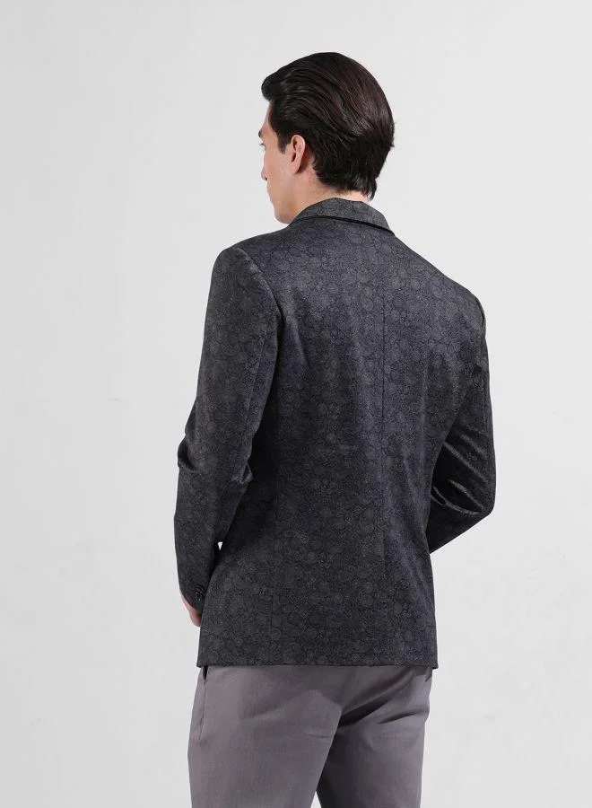 The Indian Garage Co Men Comfort Fit Paisley Printed Notch Collar Full Sleeves Blazer